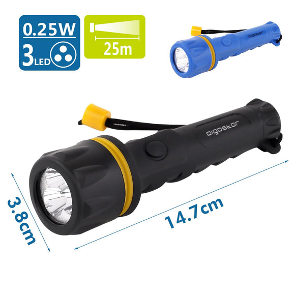 LED RUBBER TORCH 3LED,use 2*AA batteries